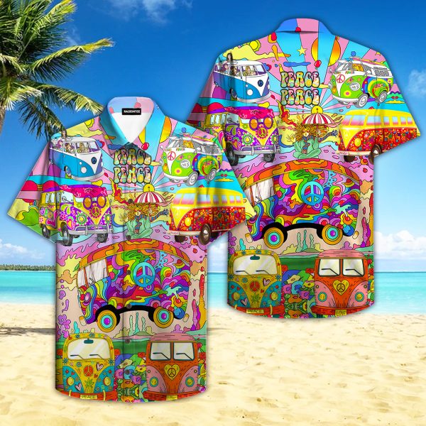 Hippies Bus Hawaiian Shirt Beachwear For Men Gifts For Young Adults