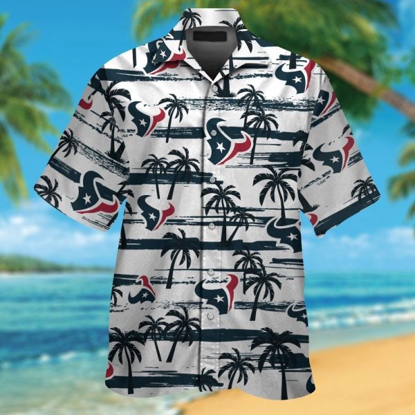 Houston Texans Short Sleeve Button Up Tropical Hawaiian Shirt VER09