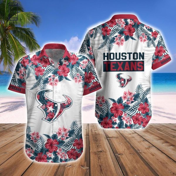 Houston Texans Tropical Style Hawaiian Shirt Short Combo Set