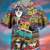 Husky Dog Hippie Hawaiian Shirt Beachwear For Men Gifts For Young Adults