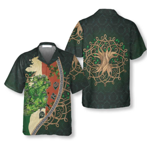 Ireland Map Happy Saint Patricks Day Aloha Hawaiian Shirts