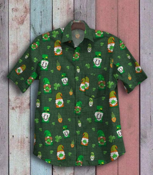 Irish Gnome Happy St Patricks Day Hawaiian Shirt