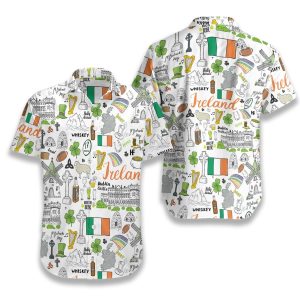 Irish Saint Patrick Day With Cross And Wine Hawaiian Shirt