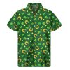 Irish Saint Patricks Day Pattern Shamrock Clover And Horseshoe Hawaiian Shirt