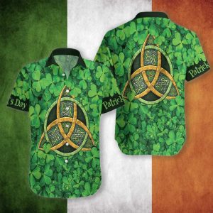 Irish Saint Patricks Day With The Triquetra Hawaiian Shirt