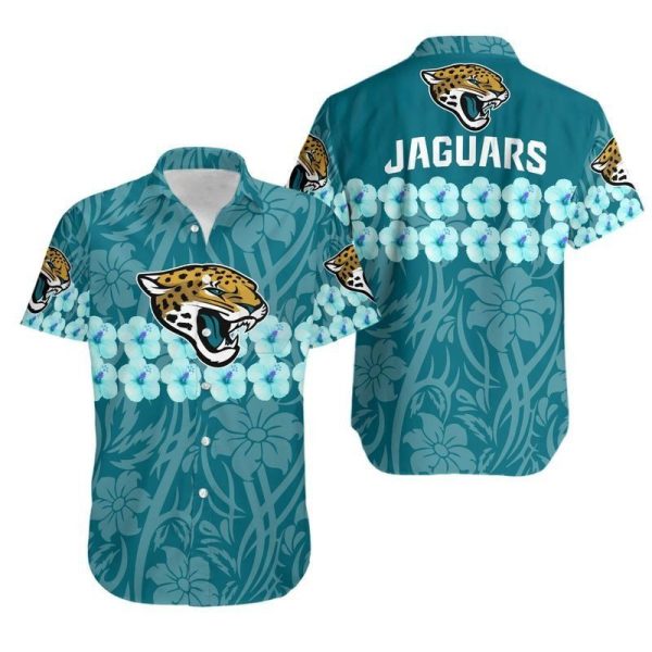 Jacksonville Jaguars Flower And Logo Hawaii Shirt And Shorts Summer Collection