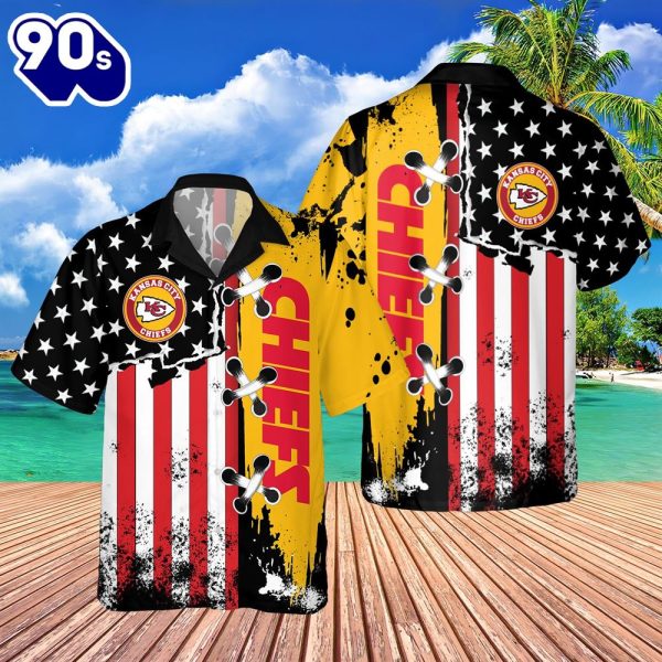 Kansas City Chiefs NFL American Flag Color Independence Day Hawaiian Shirt