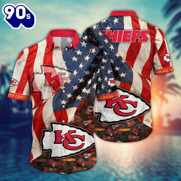 Kansas City Chiefs NFL US Flaq 4th Of July Hawaiian Shirt For Fans Trending Summer Football Shirts