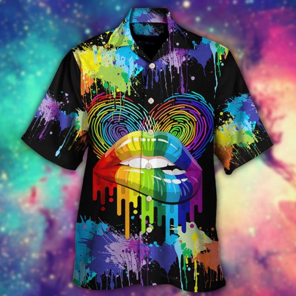 LGBT Lips The Color Of Happiness Hawaiian Shirt