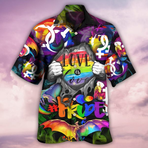 LGBT Love Is Love Pride Hand Hawaiian Shirt