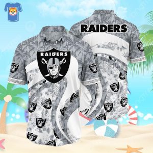 Las Vegas Raiders Hawaiian Shirt Tropical Pattern All Over Print