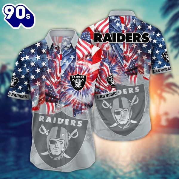 Las Vegas Raiders NFL US Flaq 4th Of July Hawaiian Shirt For Fans Trending Summer Football Shirts