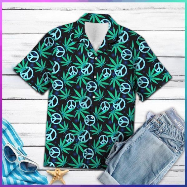 Leaves Hippie Hawaiian Shirt Beachwear For Men Gifts For Young Adults