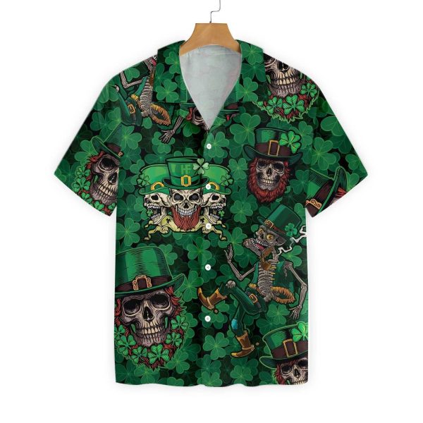 Leprechaun Skull Happy Saint Patrick'S Day Hawaiian Shirt