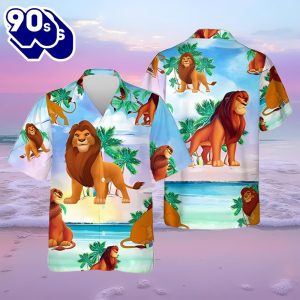 Lion King Mufasa Palm Tree Beach Vibes Summer Vacation 3d Hawaii Shirt