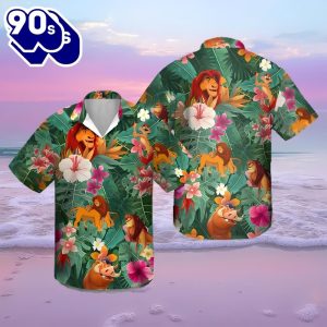 Lion King Simba Pumbaa Timon Pineapple Hawaiian Shirt