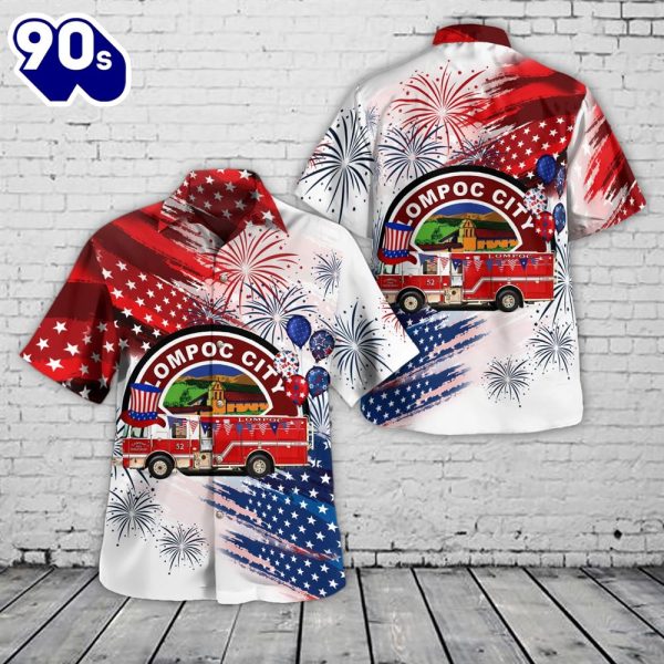 Lompoc California Lompoc Fire Department 4th Of July Hawaiian Shirt