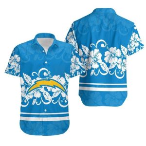 Los Angeles Chargers Hibiscus Flowers Hawaii Shirt And Shorts Summer Collection Trendy Aloha