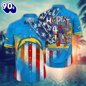 Los Angeles Chargers NFL Happy 4th Of July Hawaiian Shirt