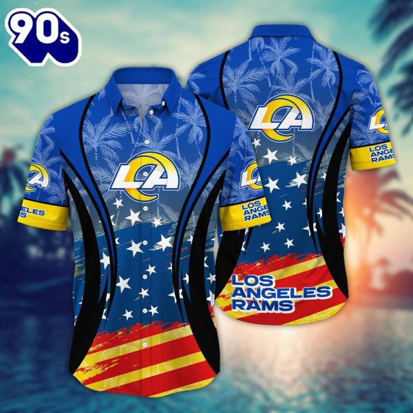 Los Angeles Rams NFL Summer 4th Of July USA Flaq Hawaiian Shirt For Fans