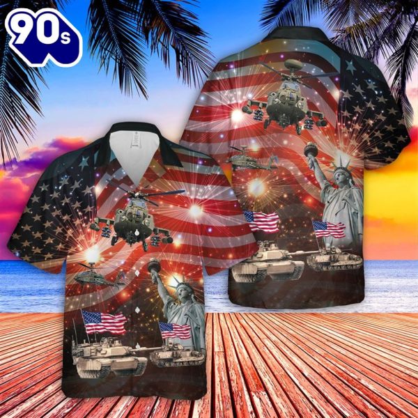 M1A2 Abrams and M3 Bradley 4th Of July Hawaiian Shirt