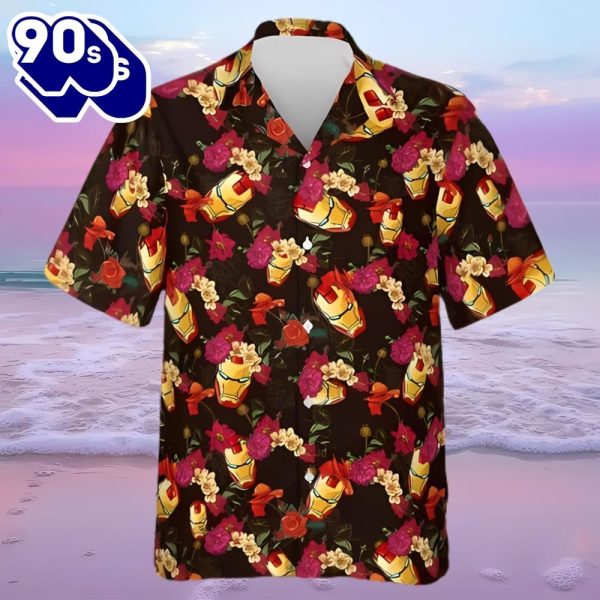 Marvel Iron Man Avengers With Floral Men And Women Hawaiian Shirt Summer Gift