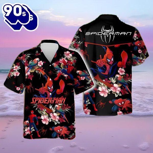 Marvel Spider Man Hibiscus Flower Hawaiian Shirt