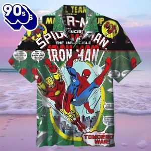 Marvel Spider Man Meets Iron Man Hawaiian Shirt