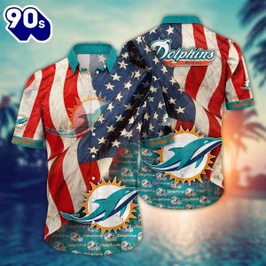 Miami Dolphins NFL US Flaq 4th Of July Hawaiian Shirt For Fans Trending Summer Football Shirts