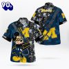 Michigan Wolverines Mickey Mouse Floral Short Sleeve Hawaii Shirt