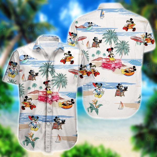 Mickey Hawaiian Shirt Short Disney Mickey Shirt Goofy Shirt Hawaiian Shirt Men