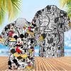 Mickey Mouse Disney Men's Hawaiian Shirt 3D Animation Printed Short Sleeve Fashion Casual