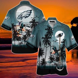 Mickey Mouse Disney NFL Philadelphia Eagles Hawaiian Shirt Summer Gift For Men NFL Hawaiian Shirt