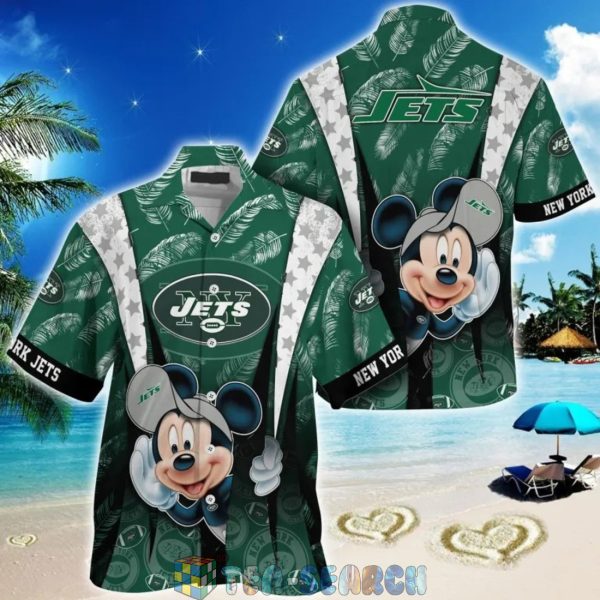 Mickey Mouse NFL New York Jets Hat Tropical Hawaiian Shirt