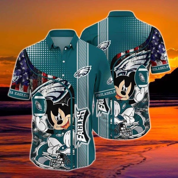 Mickey Mouse Philadelphia Eagles NFL Hawaiian Shirt Gift For Beach Trip NFL Hawaiian Shirt