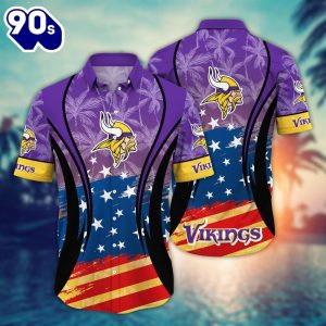 Minnesota Vikings NFL Summer 4th Of July USA Flaq Hawaiian Shirt For Fans