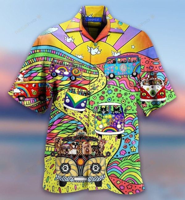 Multicolor Amazing Design Hippie Hawaiian Shirt Beachwear For Men Gifts For Young Adults