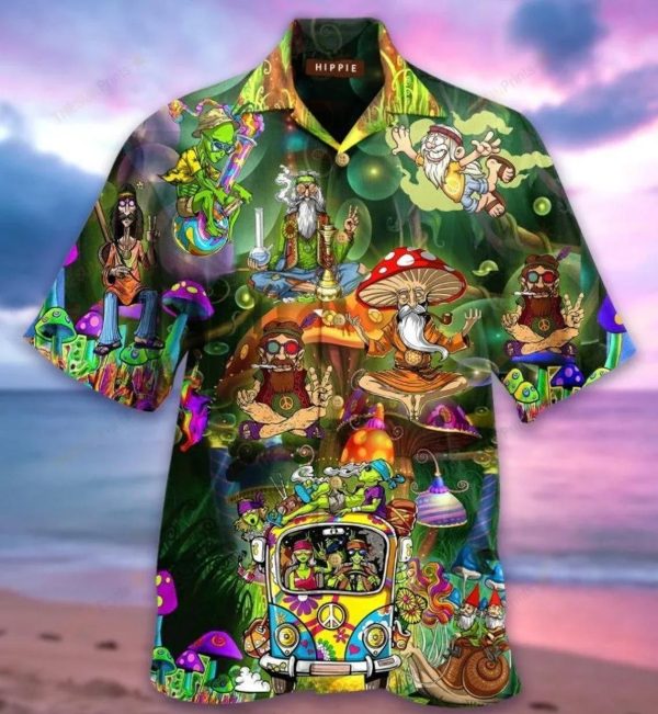 Multicolor Nice Design Hippie Hawaiian Shirt Beachwear For Men Gifts For Young Adults