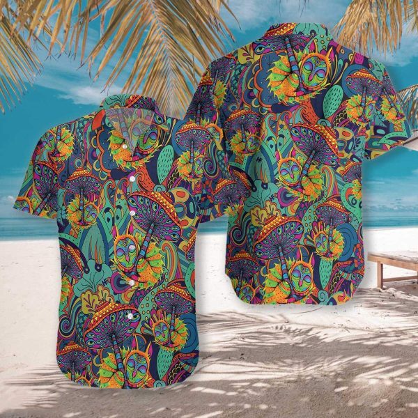 Mushroom Hippie Hawaiian Shirt For Men Women Beachwear For Men Gifts For Young Adults