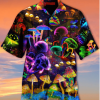 Mushroom Neon Light Hippie Hawaiian Shirt Beachwear For Men Gifts For Young Adults