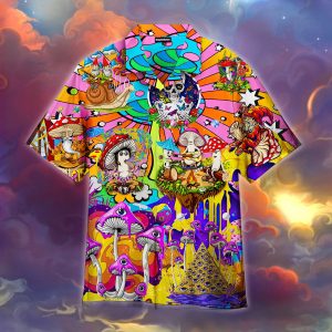 Mushroom Peace Life Hippie Hawaiian Shirt Beachwear For Men Gifts For Young Adults