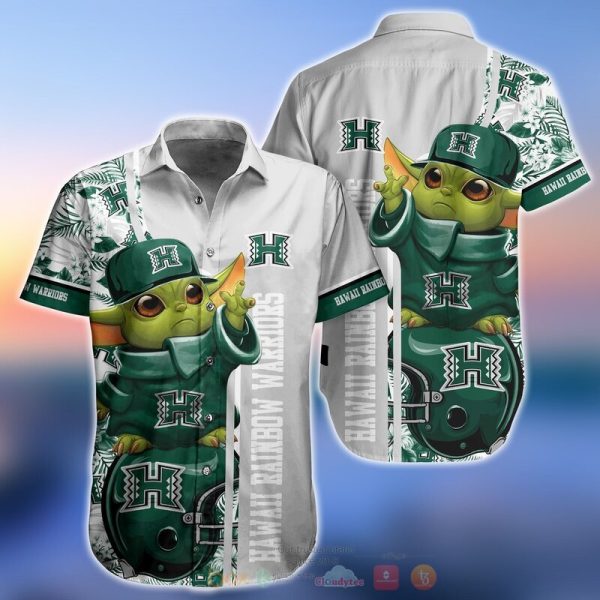 NCAA Hawaii Rainbow Warriors Baby Yoda Hawaiian Shirt