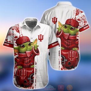 NCAA Indiana Hoosiers Baby Yoda Aloha Shirt