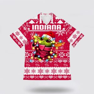 NCAA Indiana Hoosiers Baby Yoda Ugly Christmas Hawaiian Shirt