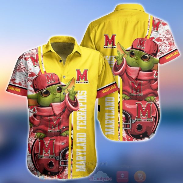 NCAA Maryland Terrapins Baby Yoda Aloha Shirt