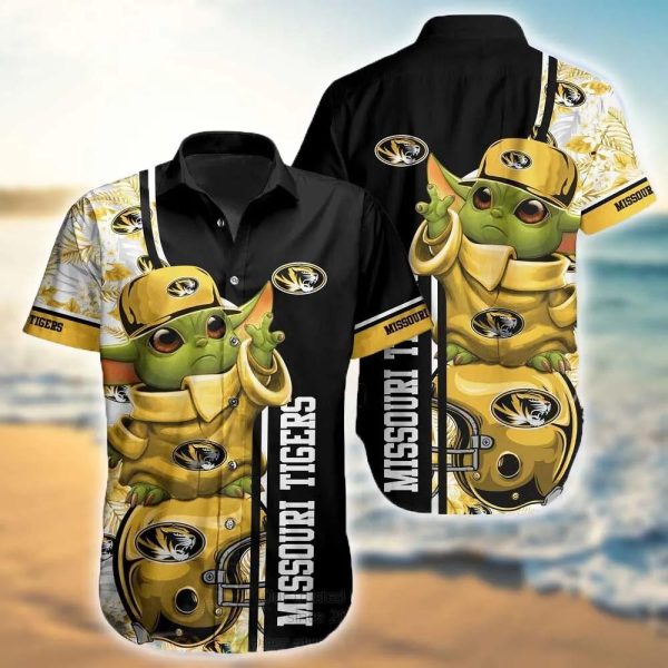 NCAA Missouri Tigers Baby Yoda Hawaiian Shirt Man