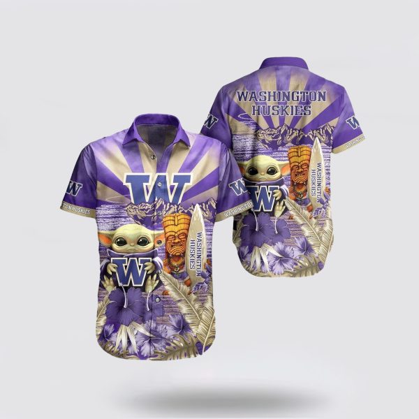 NCAA Washington Huskies Baby Yoda Hawaiian Shirt