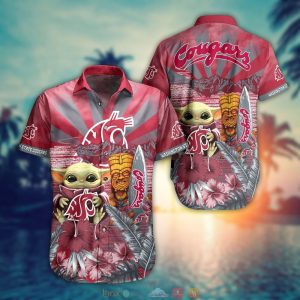 NCAA Washington State Cougars Baby Yoda Hawaiian Shirt 2