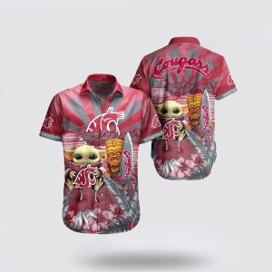 NCAA Washington State Cougars Baby Yoda Hawaiian Shirt