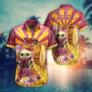 NFL Arizona Cardinals Hawaiian Shirt Baby Yoda Style Summer Collection Trendy Aloha